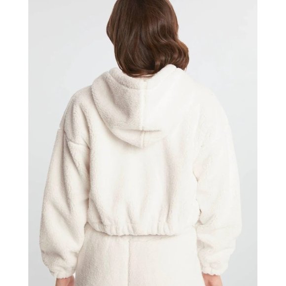SUNDOWN BY SPLENDID Splendid Bowie Hooded Sherpa Jacket - Ivory - NWT - Large - Picture 3 of 4